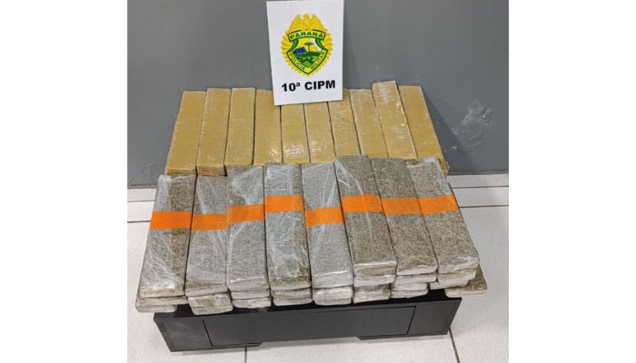 Laranjeiras – PMPR apreende 48kg de maconha em ônibus na rodoviária